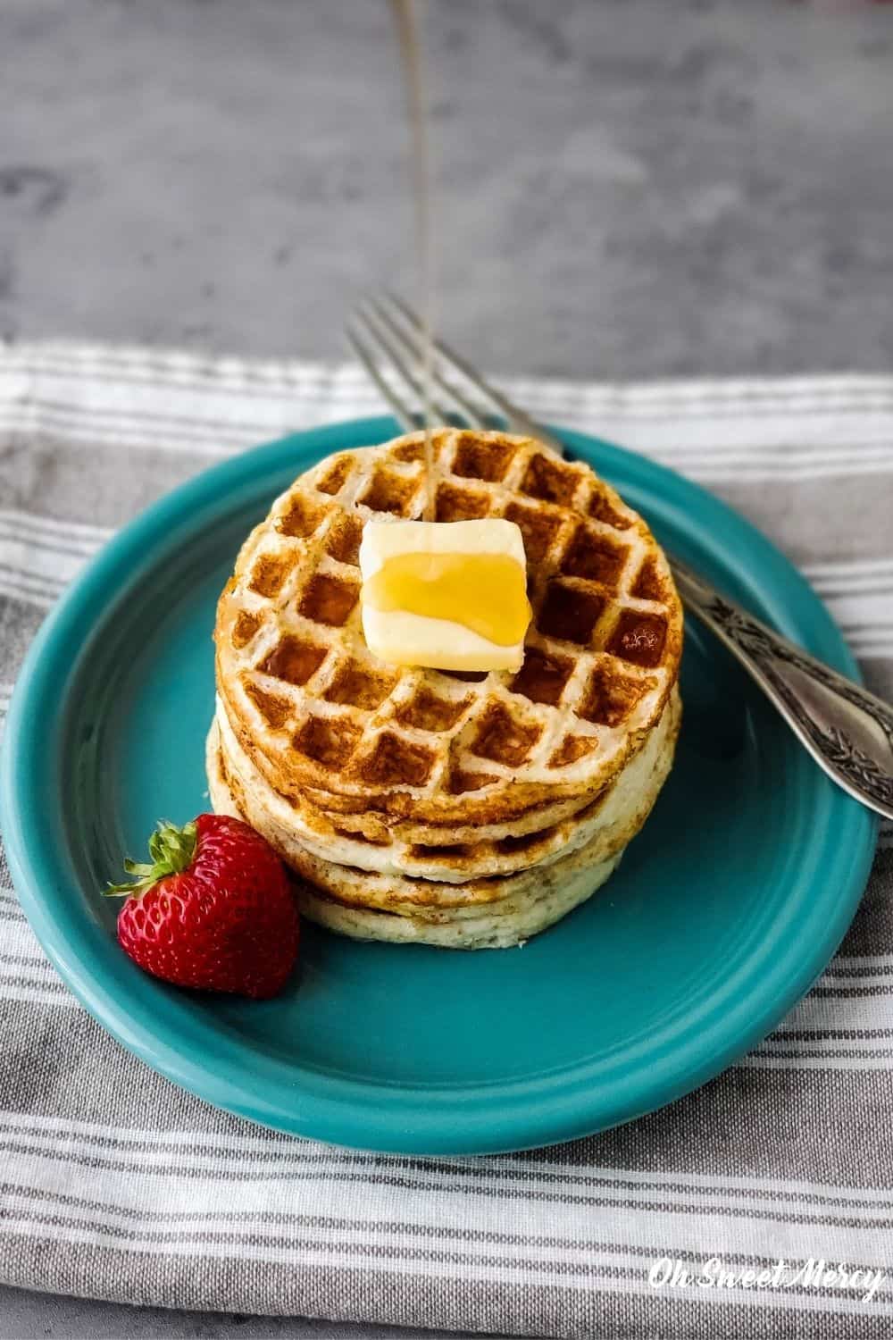 Easy Mini Waffles  THM FP, Low Fat, Low Carb - Oh Sweet Mercy