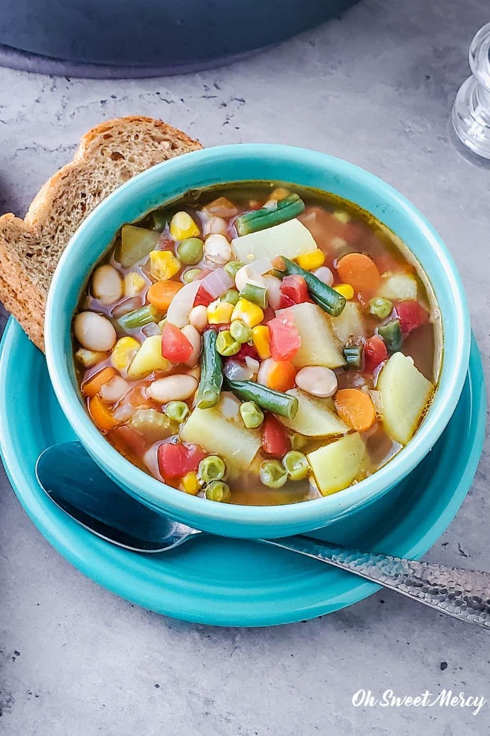 Homestyle Vegetable Soup THM E, Low Fat, Vegan Oh Sweet Mercy