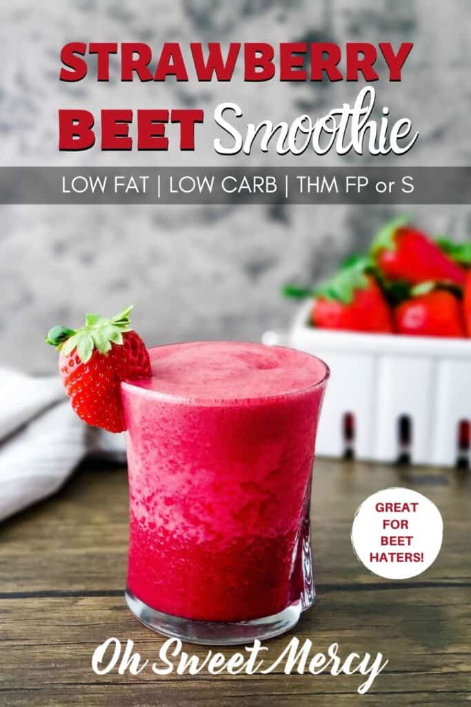 Pinterest Pin image for Strawberry Beet Smoothie