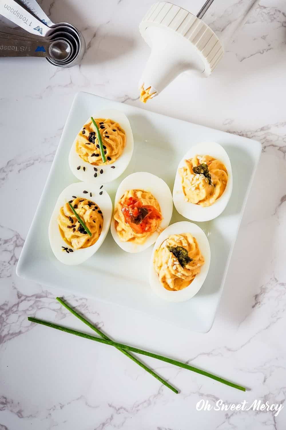 How To Make Kimchi Deviled Eggs THM S, Low Carb Oh Sweet Mercy