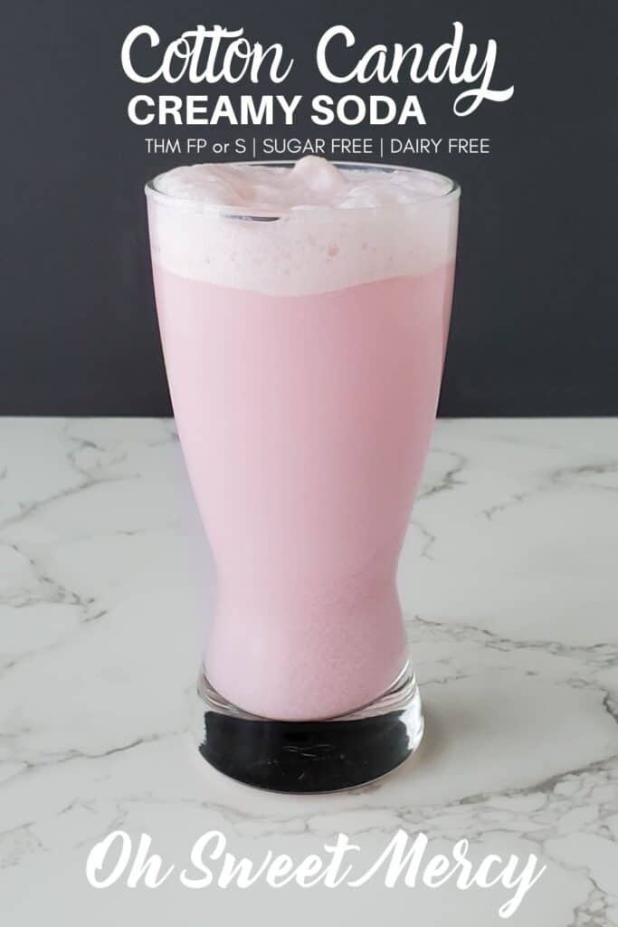 Pinterest Pin Image for Cotton Candy Creamy Soda