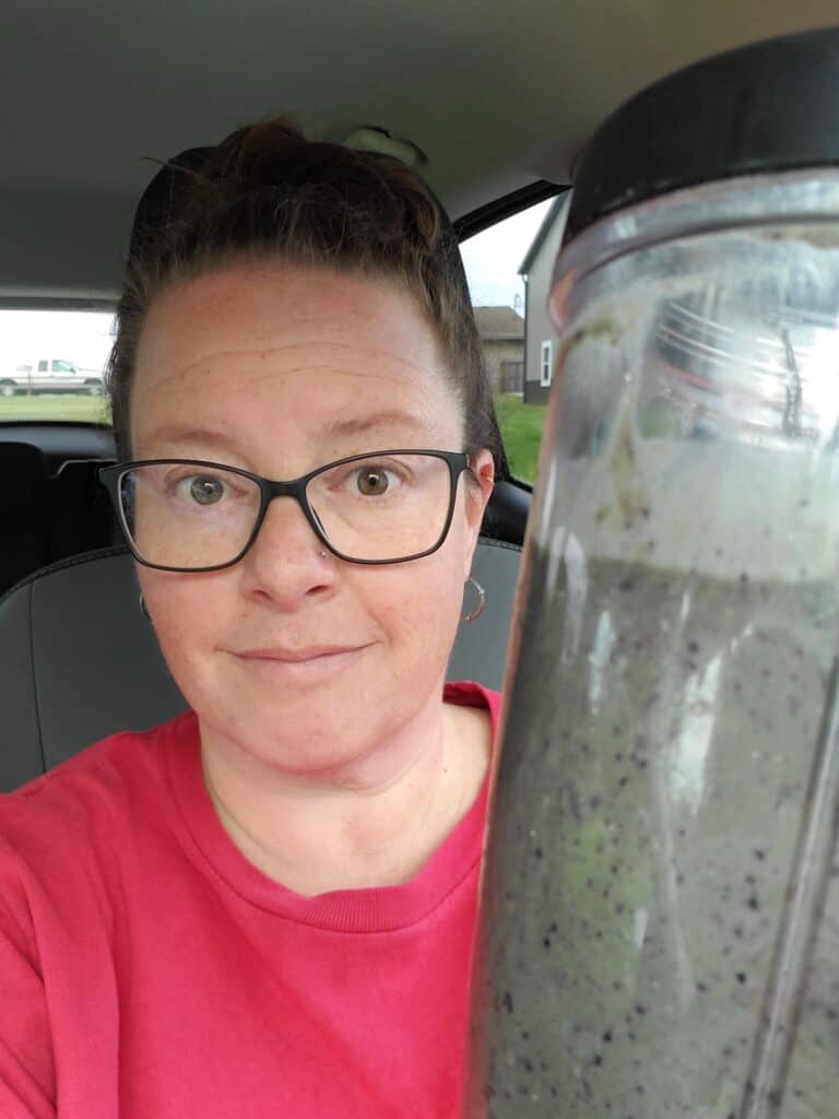 Me and my favorite Breakfast Smoothie, I love it because I can take it to go on busy days. 