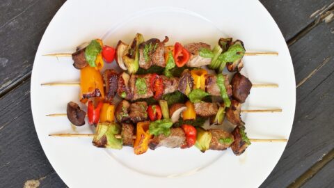 Image for Beef Shish Kabobs with Cilantro Pesto