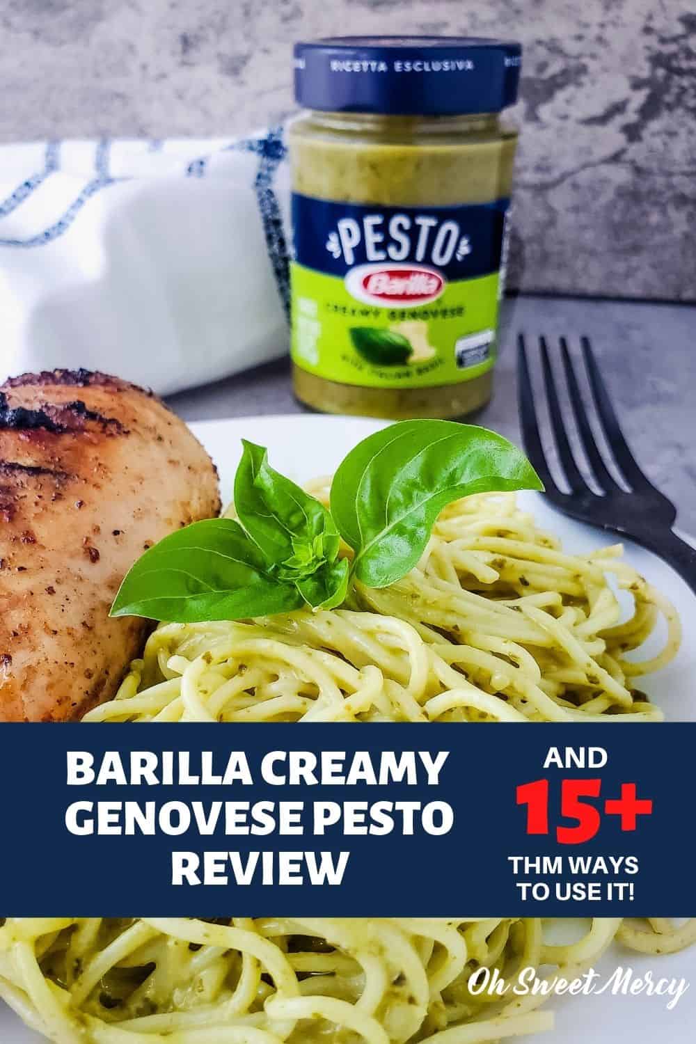 Curious about Barilla Creamy Genovese Pesto? Read what we thought of it AND get over 15 THM ways to use it to make meal time quick, easy, and delicious! #BarillaUS #brillaPesto #CreamyGenovese #sponsored #ad THM #pesto @ohsweetmercy