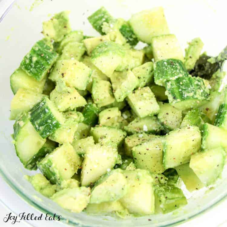 Image for Cucumber Avocado Salad - Keto, Low Carb, Gluten-Free, Paleo, THM S