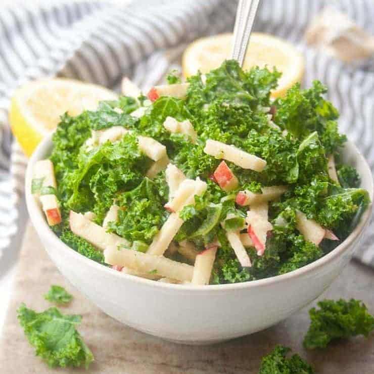 Image for Kale Salad with Tahini Dressing - Low Carb, Keto Option, THM Friendly