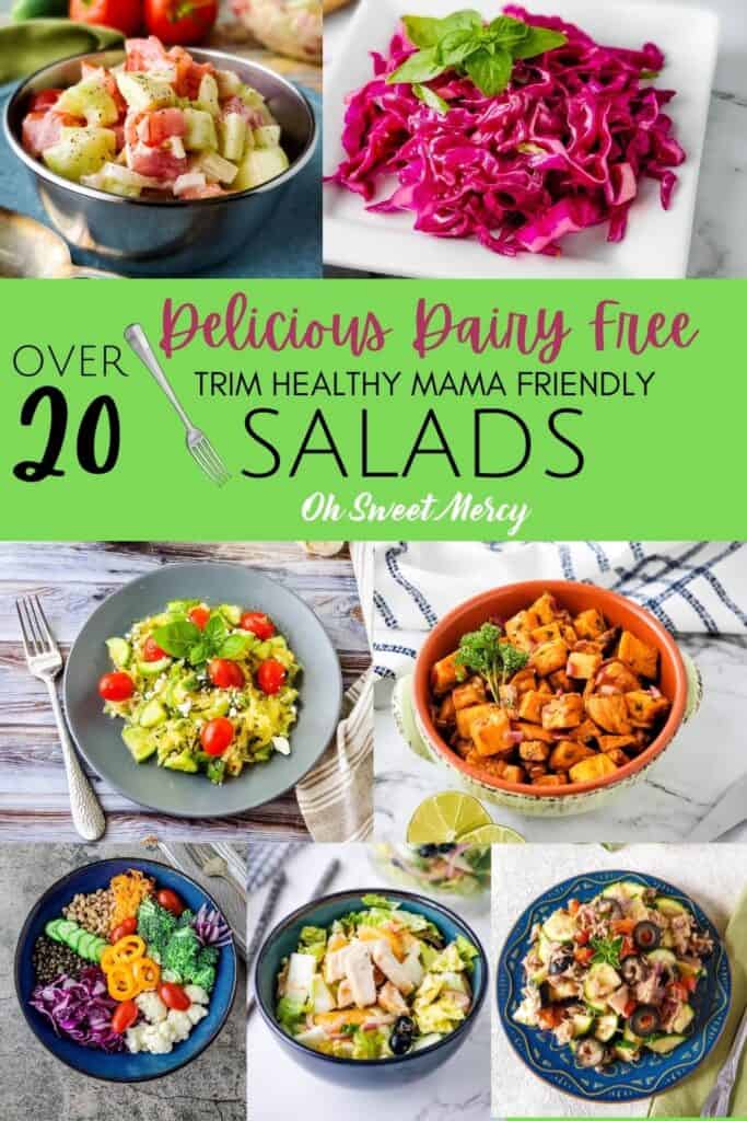 Pinterest Pin Image for Over 20 Delicious Dairy Free Salads